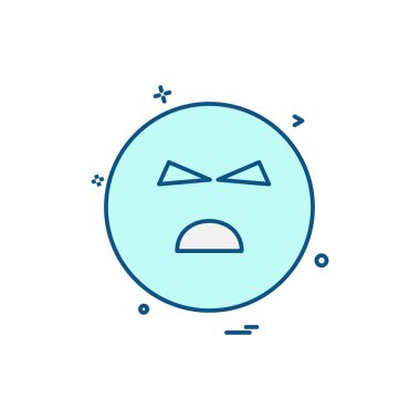 Emoji simgesi tasarım, renkli vektör çizim