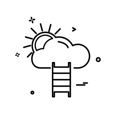 Bulut simgesi tasarım, renkli vektör çizim