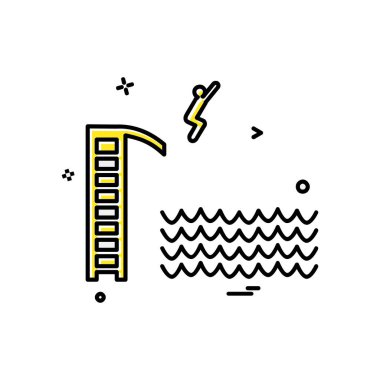 Yüzme havuzu ikonu tasarım vektörü