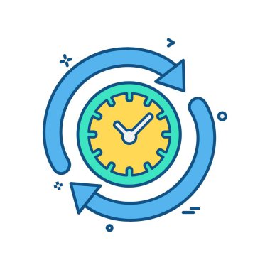 saat düz ikon vektör illüstrasyonu 