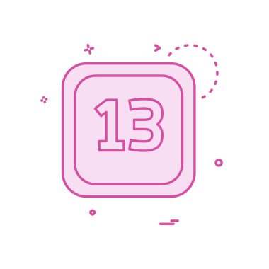 13 Tarih Takvimi simge tasarım vektörü