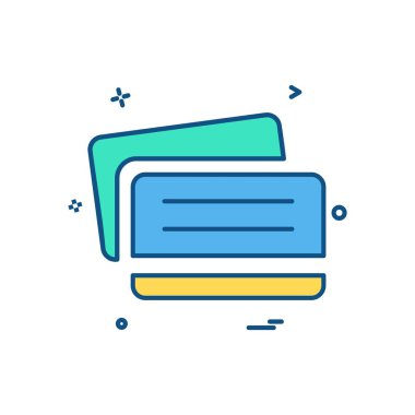 Kredi kartı simgesi tasarım, renkli vektör çizim