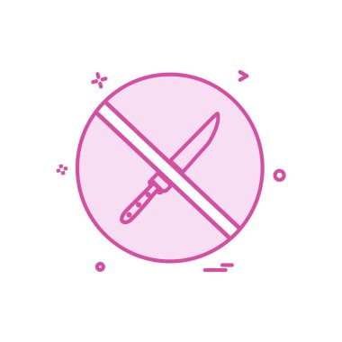 Değil izin verilen simgesi tasarım, renkli vektör çizim