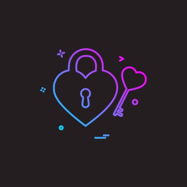 Kalp simgesi tasarım, Sevgililer günü için vektör çizim