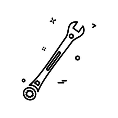 Çalışma araçlar simgesi tasarım, renkli vektör çizim 