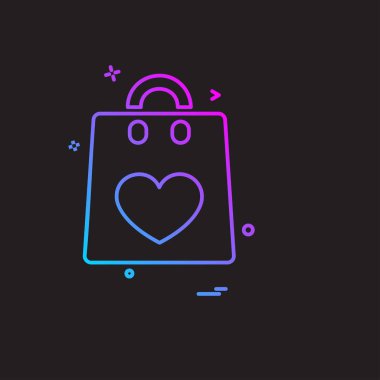 Sevgililer günü simgesi tasarım, renkli vektör çizim