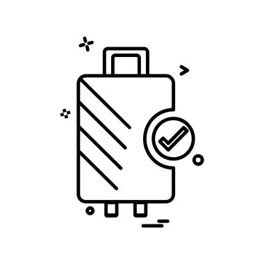 Seyahat çanta simge tasarlamak vektör