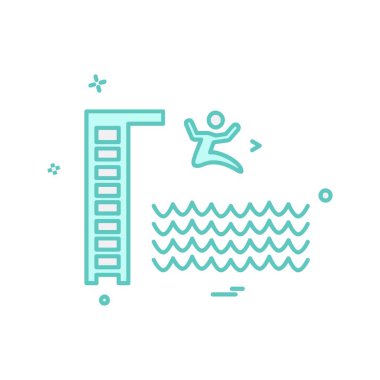 Yüzme simge tasarlamak vektör 