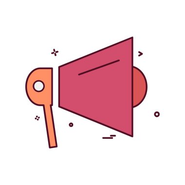 Hoparlör simgesi tasarım, renkli vektör çizim 