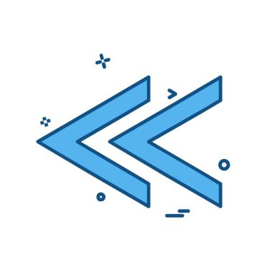 Sol ok simgesi tasarım vektörü