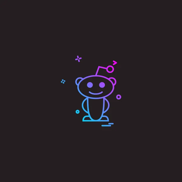 Reddit Icon Design Vector — Stock Vector