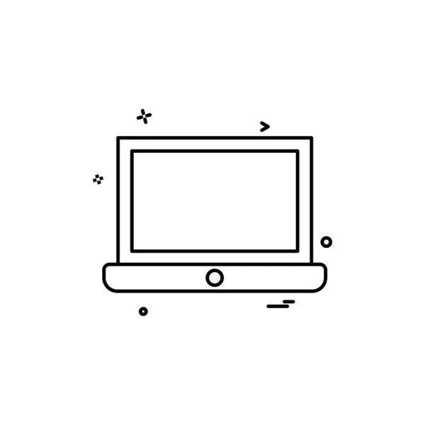 Laptop Icon Design Vektor Illustration — Stockvektor