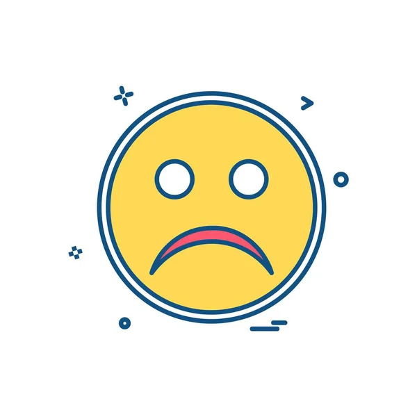 Sad Emoji Icon Design Colorful Vector Illustration — Stock Vector