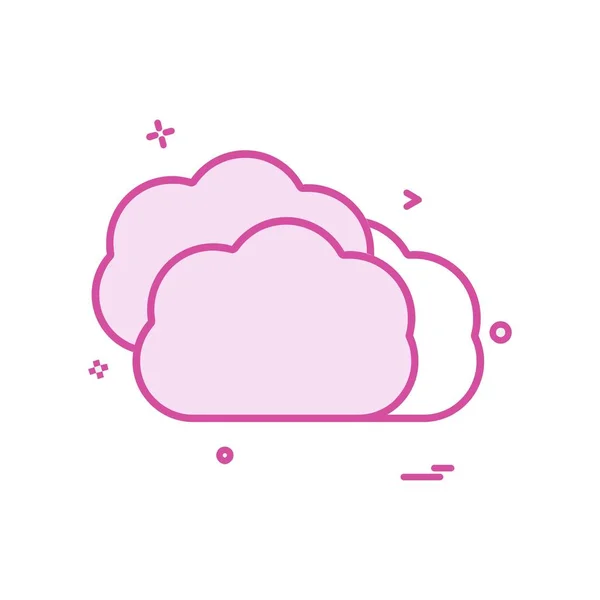 Diseño Iconos Nube Ilustración Vectores Coloridos — Vector de stock