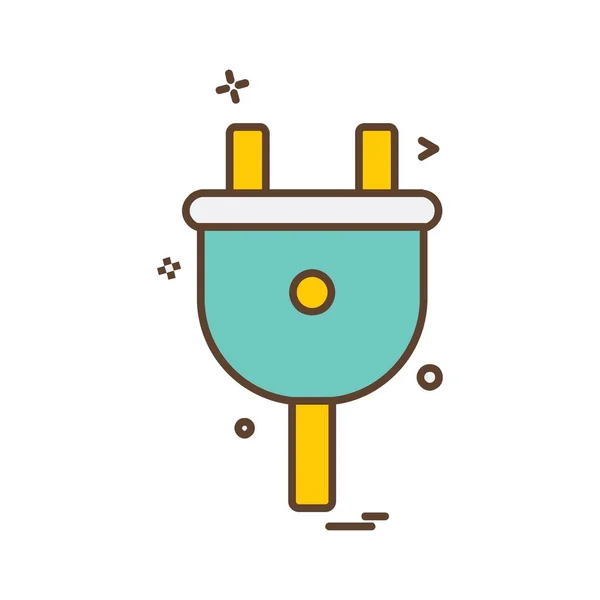 Power Plug Icon Design Vektor — Stockvektor