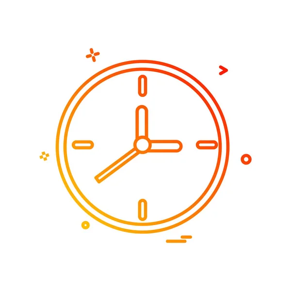 Klok Horloge Pictogram Vector Ontwerp — Stockvector