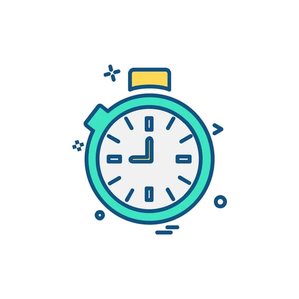 Reloj Icono Diseño Vector Ilustración — Vector de stock