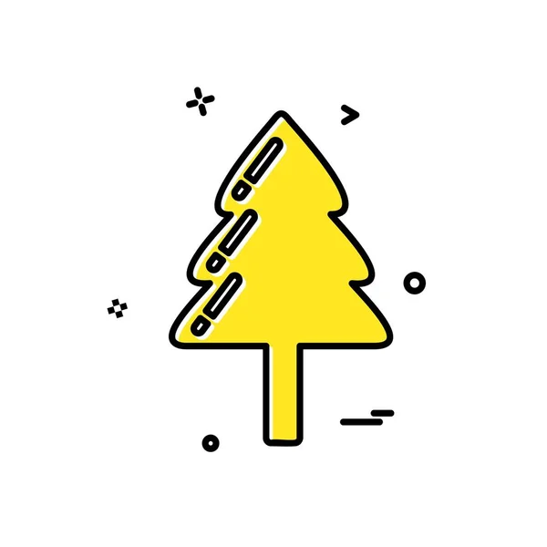 Christmas Tree Icon Design Vector — Stock Vector