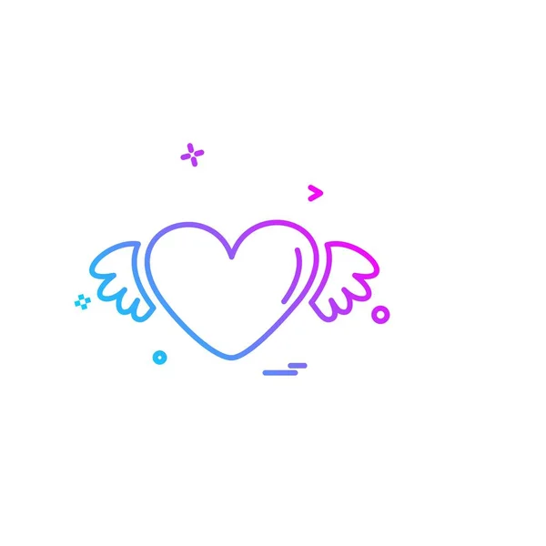 Heart Icon Design Illustrazione Vettoriale San Valentino — Vettoriale Stock