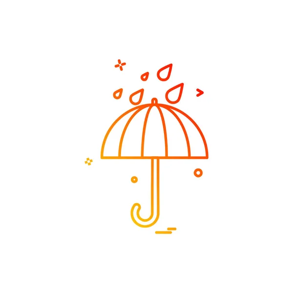 Icono Lluvia Vector Diseño — Vector de stock