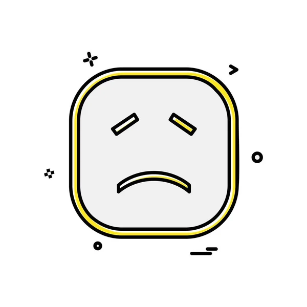 Conception Icône Emoji Triste Illustration Vectorielle Colorée — Image vectorielle