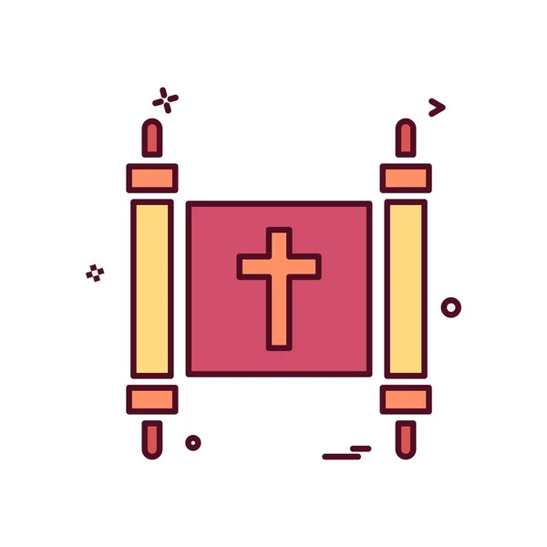 Kerk Pictogram Ontwerp Vector — Stockvector