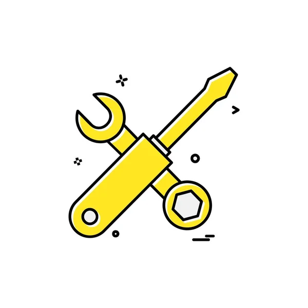 Gereedschap Pictogram Hardwareontwerp Kleurrijke Vectorillustratie — Stockvector