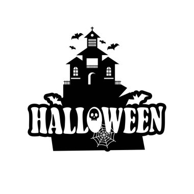 Cadılar Bayramı tasarım tipografi ve beyaz arka plan vektör ile 