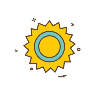 Güneş simgesi tasarım, renkli vektör çizim