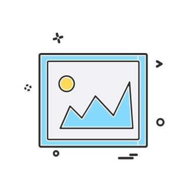 Görüntü simgesi tasarım, renkli vektör çizim