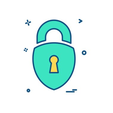 kilit düz simge vektör çizim 