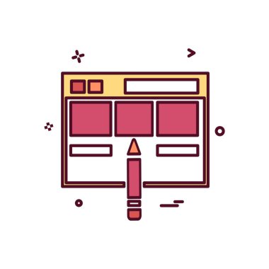 Web yerleşim simgesi tasarım vektörü