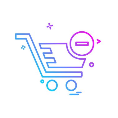 Sepeti simgesi tasarım, renkli vektör çizim