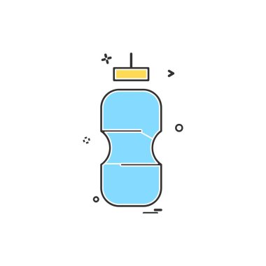 Şişe simgesi tasarım, renkli vektör çizim