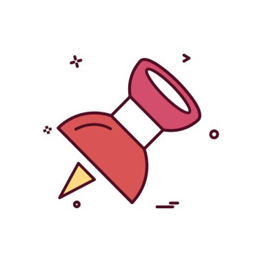 PIN düz simge vektör çizim 