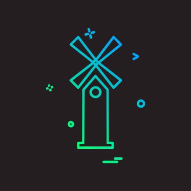 Hava türbini simge tasarlamak, renkli vektör çizim