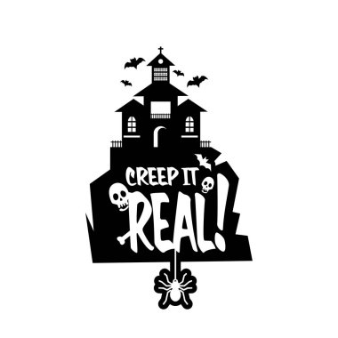 Gerçek tipografi tasarım tutmak. Cadılar Bayramı Yazdır ya da kutlama kartı vektör çizim