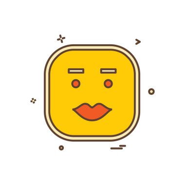 Mutlu emoji simgesi tasarım, renkli vektör çizim