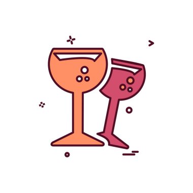 İçki simgesi tasarım, renkli vektör çizim 