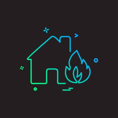 Ev simgesi tasarım, renkli vektör çizim