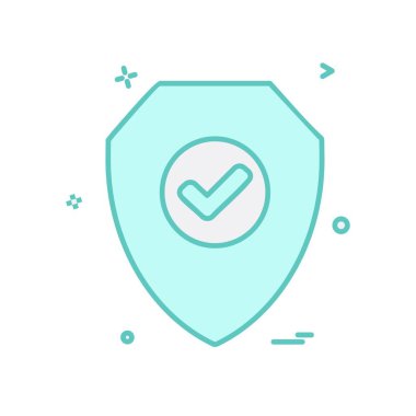 Kalkan simgesi tasarım, renkli vektör çizim