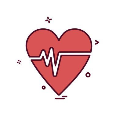 Sevgililer günü simgesi tasarım, renkli vektör çizim