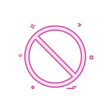 Değil izin verilen simgesi tasarım, renkli vektör çizim