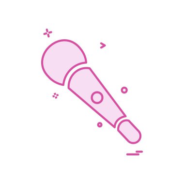 Mikrofon simgesi tasarım, renkli vektör çizim