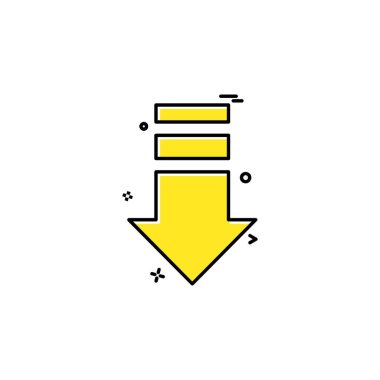 Aşağı ok simgesi tasarım vektörü