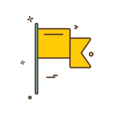 Bayrak simgesi tasarım vektörü