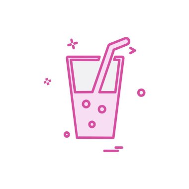 İçki simgesi tasarım, renkli vektör çizim 