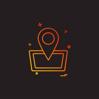 Gezinti simgesi tasarım, renkli vektör çizim