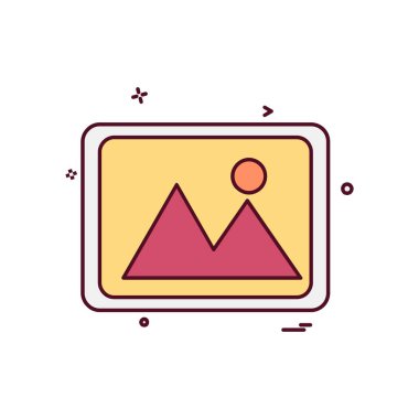 Resim simge tasarlamak vektör 