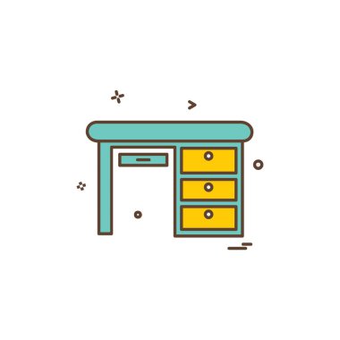 Mobilya simgesi tasarım, renkli vektör çizim